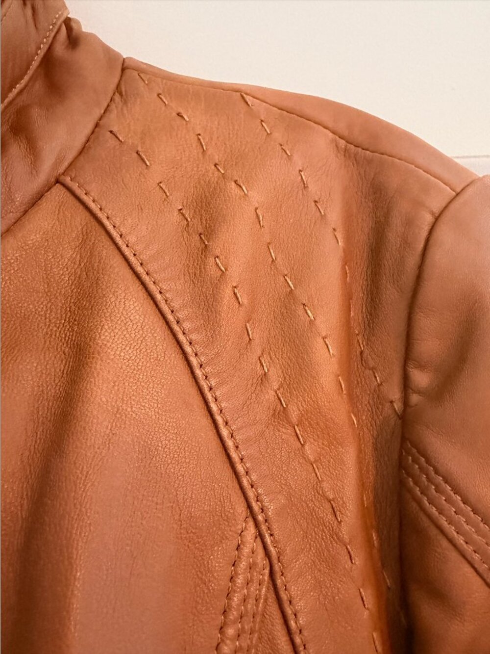 Quince Tan Leather Jacket - Picture 4 of 6